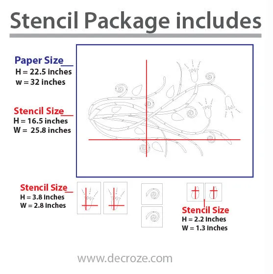 Custom Floral Stencil Design - 124